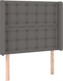 vidaXL Κρεβάτι Boxspring με Στρώμα &amp; LED Γκρι 100x200 εκ. Συνθ. Δέρμα