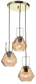 Φωτιστικό Οροφής V371483PA Amber Metal, Glass