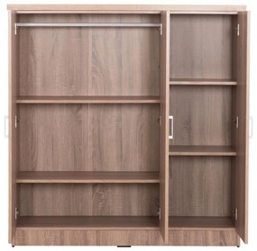 ΝΤΟΥΛΑΠΑ 3ΦΥΛΛΗ ΜΕ ΡΑΦΙΑ BAILEY  SONAMA OAK ΜΕΛΑΜΙΝΗ 120-116x40x123,5Υεκ.