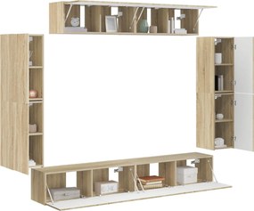 vidaXL Ντουλάπι TV 8 pcs Δρύς Sonoma