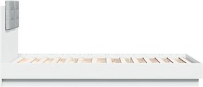 vidaXL Πλαίσιο Κρεβατιού με Κεφαλάρι/LED Λευκό 90 x 190 εκ.