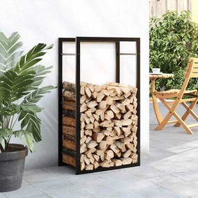 vidaXL Ραφιέρα Καυσόξυλων Ματ Μαύρο 50x28x94 εκ. Ατσάλι