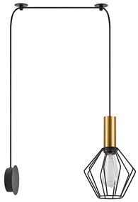 Φωτιστικό Τοίχου Adept Tube 77-8827 40x20x300cm 1xE27 60W Black-Gold Homelighting