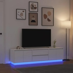 vidaXL Έπιπλο Τηλεόρασης με LED Λευκό 193,5x41x50 εκ.