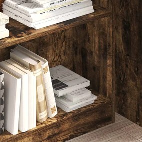 vidaXL Βιβλιοθήκη Καπνιστή Δρυς 80x24x109 εκ. από Επεξεργασμένο Ξύλο