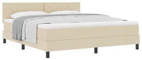vidaXL Κρεβάτι box spring με στρώμα με στρώμα Κρεμ 180 x 200 cm ύφασμα