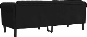 vidaXL Καναπές Τριθέσιος Μαύρος Βελούδινος