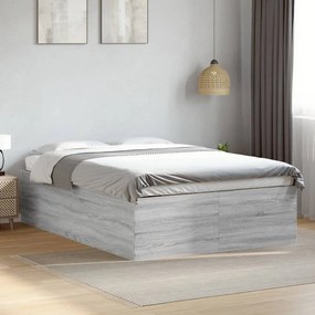 vidaXL Πλαίσιο Κρεβατιού Γκρι Sonoma 135x190 εκ. Επεξεργασμένο Ξύλο