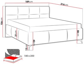 Κρεβάτι Genua-Gkri Skouro-180 x 200 εκ.