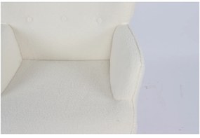 Πολυθρόνα ArteLibre MARION Λευκό Ύφασμα Μπουκλέ/Ξύλο 73x69x96cm