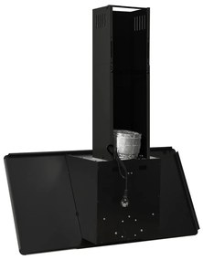 Απορροφητήρας Τοίχου Μαύρος 90 εκ. Αν. Ατσάλι &amp; Ψημένο Γυαλί - Μαύρο