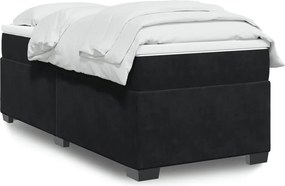 vidaXL Κρεβάτι Boxspring με Στρώμα Μαύρο 90x190 εκ. Βελούδινο