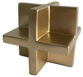 Διακοσμητικό Αντικείμενο Επιτραπέζιο Cube 021003 15x15xH15cm Gold Polyresin