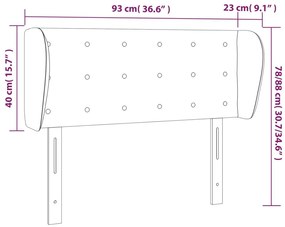 Κεφαλάρι με Πτερύγια Γκρι 93x23x78/88 εκ. Συνθετικό Δέρμα - Γκρι