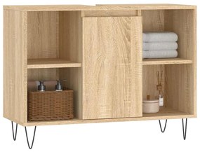 vidaXL Ντουλάπι Μπάνιου Sonoma Δρυς 80 x 33 x 60 εκ. από Επεξεργ. Ξύλο