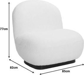 Πολυθρόνα Rosalie μπουκλέ ύφασμα σε μπεζ απόχρωση με μαύρη βάση 85x82x77εκ 85x82x77 εκ.