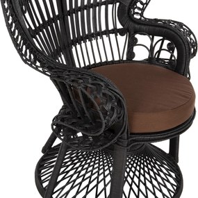 ΠΟΛΥΘΡΟΝΑ ROYAL PEACOCK HM9342.03 RATTAN ΜΑΥΡΟ-ΜΑΞΙΛΑΡΙ ΚΑΦΕ 114x72x150Yεκ. (1 Τεμμάχια)