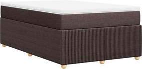 vidaXL Κρεβάτι Boxspring με Στρώμα Σκούρο Καφέ 120x190 εκ Υφασμάτινο