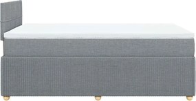vidaXL Κρεβάτι Boxspring με Στρώμα Ανοιχτό Γκρι 120x200 εκ. Υφασμάτινο