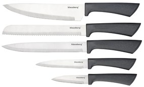Σετ μαχαιριών Klausberg KB 7979, 6 τεμάχια, Ανοξείδωτο ατσάλι, Βάση, γραφίτης/καφέ