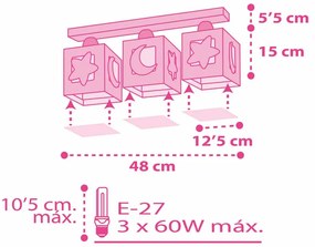 MoonLight Pink τρίφωτο οροφής ράγας (63233N[S]) - 63233NS