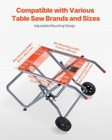 VEVOR Portable Table Saw Stand with Wheels 350lbs Load Capacity Rolling Foldable