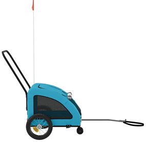 vidaXL Τρέιλερ Ποδηλάτου Κατοικίδιων Μπλε Ύφασμα Oxford/Σίδηρος