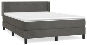 ΚΡΕΒΑΤΙ BOXSPRING ΜΕ ΣΤΡΩΜΑ ΣΚΟΥΡΟ ΓΚΡΙ 140X200 ΕΚ. ΒΕΛΟΥΔΙΝΟ 3130842