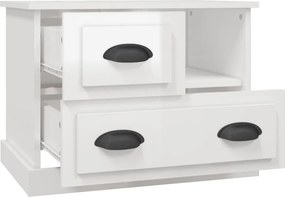 vidaXL Κομοδίνα Γυαλιστερό Λευκό 60x39x45 εκ.