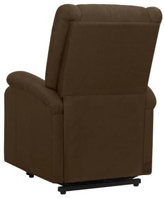 vidaXL Πολυθρόνα Μασάζ με Ανύψωση Σκούρο Καφέ Υφασμάτινη