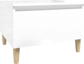 vidaXL Τραπέζι Βοηθητικό Γυαλιστ.Λευκό 50x46x35 εκ. Επεξεργασμένο Ξύλο