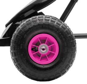 HOMCOM Παιδικό Καρτ, με πεντάλ, ρυθμιζόμενο κάθισμα, εσωτερικού &amp; εξωτερικού χώρου, από 5 ετών, Ροζ+Μαύρο, 121 x 58 x 61 εκ.