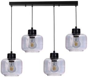Φωτιστικό Οροφής - Ράγα 534LUN6150 65x15x80cm 4xE27 40W Fume-Black Opviq
