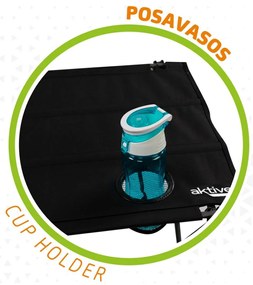 Πτυσσομενο τραπεζακι Aktive Μαύρο Υφασμάτινο 61 x 51 x 50 cm (4 Μονάδες)