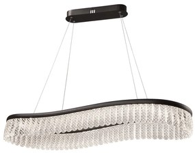 Φωτιστικό Κρεμαστό 1000xH1200mm Led 41w 1600 lm 3000K Μαύρο-Κρύσταλλα Viokef Crystal 4291700