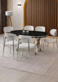 Stewehome Σετ Τραπεζαρίας Polo Μεταλλικές Καρέκλες 170x90x75 cm