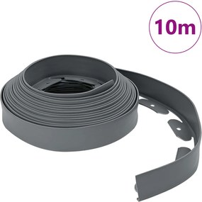 vidaXL Περιγράμματα γκαζόν Γκρι 1000 x 4 x 5 εκ Πλαστικό