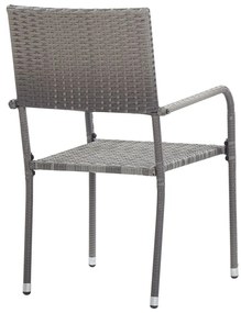 Καρέκλες Εξωτερικού Χώρου 2 τεμ. Γκρι από Συνθετικό Ρατάν - Γκρι