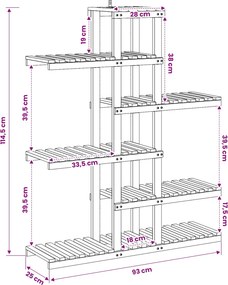 vidaXL Βάση φυτών Λευκός Χρωματισμός 93 x 25 x 114,5 εκ.