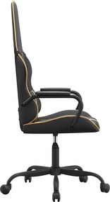 vidaXL Καρέκλα Gaming Μαύρο/Χρυσό από Συνθετικό Δέρμα