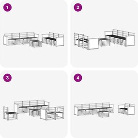 vidaXL Σετ Καναπέ 8 pcs Στερεό Ξύλο Ακακίας