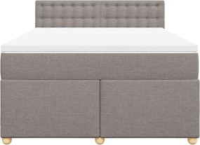 vidaXL Κρεβάτι Boxspring με Στρώμα Taupe 140x200 εκ. Υφασμάτινο