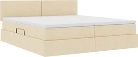 vidaXL Κρεβάτι Αποθήκης με στρώμα Κρέμ 200 x 200 cm Τεχνητό Δέρμα