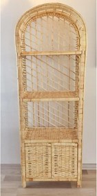 Stewehome Βιβλιοθήκη με 4 ράφια και καπάκι από ψάθα 50x29x145 cm