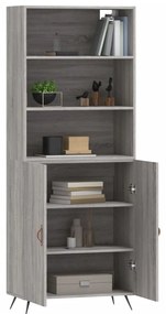 vidaXL Ντουλάπι Γκρι Sonoma 69,5 x 34 x 180 εκ. Επεξεργασμένο Ξύλο