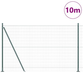 vidaXL Euro Fence με 7 ανυψωμένα πόδια 1.5x10 μ Γαλβανισμένος χάλυβας
