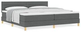 vidaXL Κρεβάτι box spring με στρώμα Σκούρο γκρι 200 x 200 cm ύφασμα