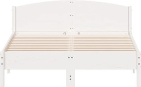 vidaXL Σκελετός Κρεβ. Χωρίς Στρώμα Λευκό 150x200 εκ Μασίφ Πεύκο