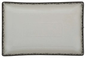 Πιατέλα Ορθογώνια Pearl 07-16449 21x10,5cm Grey Estia Porcelain