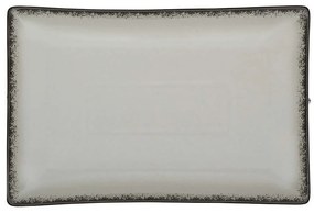 Πιατέλα Ορθογώνια Pearl 07-16449 21x10,5cm Grey Estia Πορσελάνη